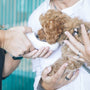 person carrying and feeding brown toy poodle