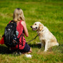 a person with a dog