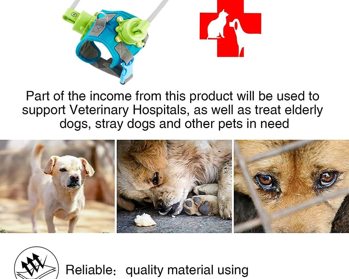 Adjustable Lightweight Blind Dog Harness Vest with Halo - Enhance Safety and Confidence for Your Pet (Blue-Green, XX-Small)