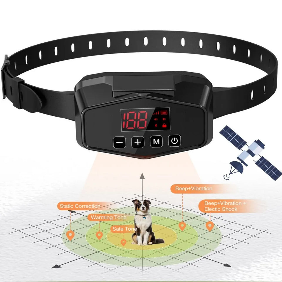 Ultimate GPS Wireless Electric Dog Fence - Easy Setup Outdoor Containment System with Waterproof Rechargeable Collar for Large Dogs