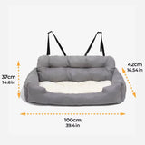 Ultimate Travel Bolster Car Seat Bed for Dogs & Cats - Safe & Comfortable Pet Carrier with Backseat Cover