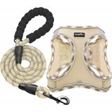 Adjustable No-Pull Dog Harness and Leash Set with Reflective Design and Padded Vest for Extra-Small to Medium Dogs