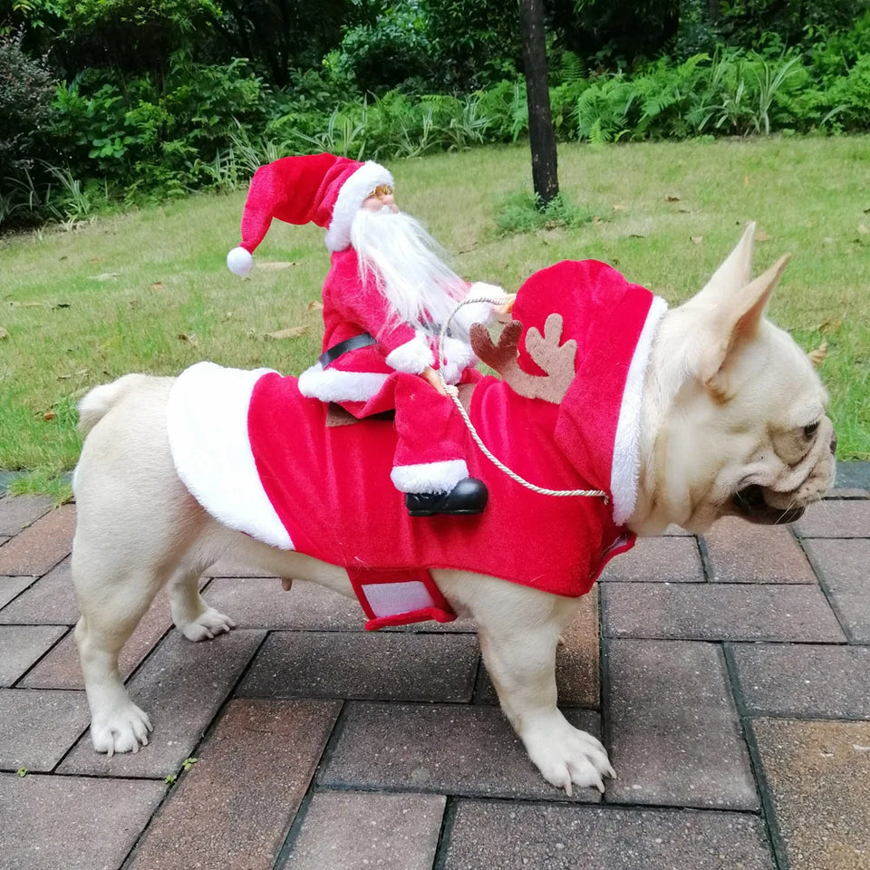 Adorable Santa Claus Ski Outfit for Pets - Warm and Frost Proof Christmas Clothing!