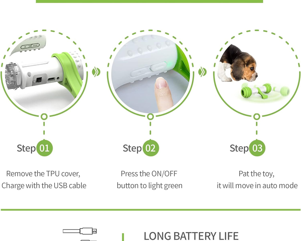 Smart Interactive Automatic Dog Bone Toy - Engaging Electronic Entertainment for Pets with Safe and Durable Design