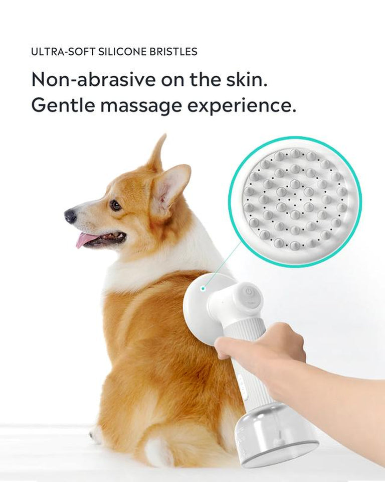 FUR-EVER CLEAN: Automatic Foaming Soap Dispenser & Dog Bath Brush Combo for Effortless Grooming