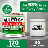 All-Natural Dog Allergy Relief Chews – 170 Delicious Treats for Soothing Itch Relief