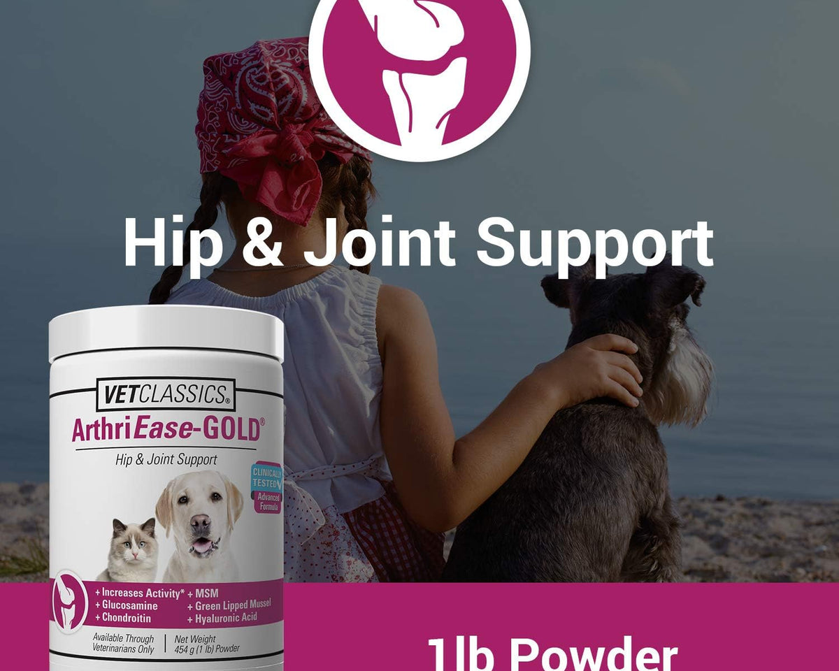 Arthriease-Gold Hip & Joint Support Powder for Dogs & Cats - Boost Flexibility & Joint Health - Antioxidant-Enriched 1 lb