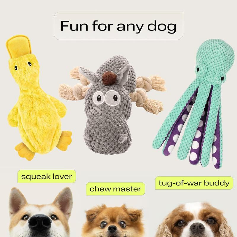 Ultimate Petspy Squeaky Dog Toy Pack - 3 Fun Chew Toys for Happy Pups!