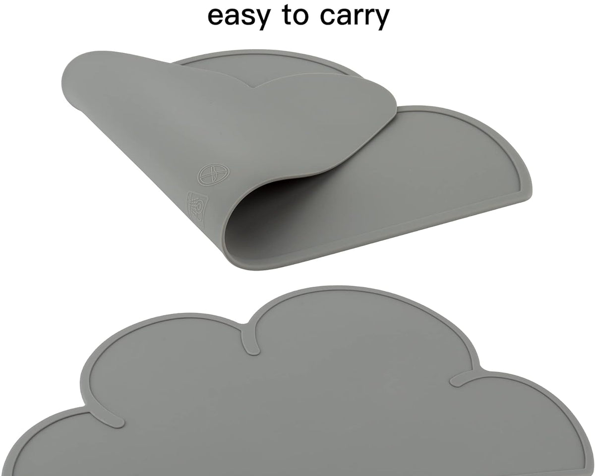 Premium Non-Slip Waterproof Silicone Pet Feeding Mat for Dogs and Cats (Dark Gray)