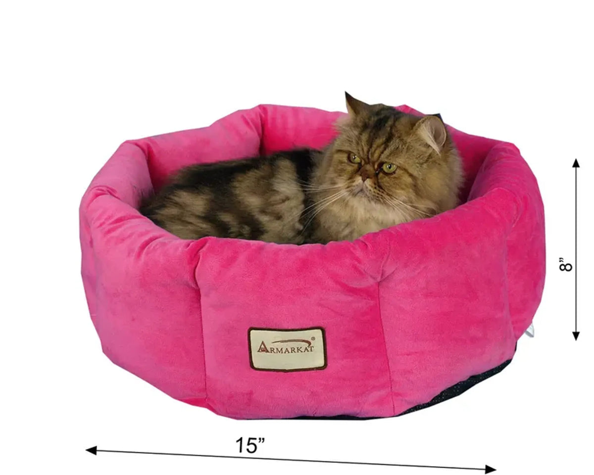 Armarkat Cat Bed, Warm Pet cuddle bed, PInk
