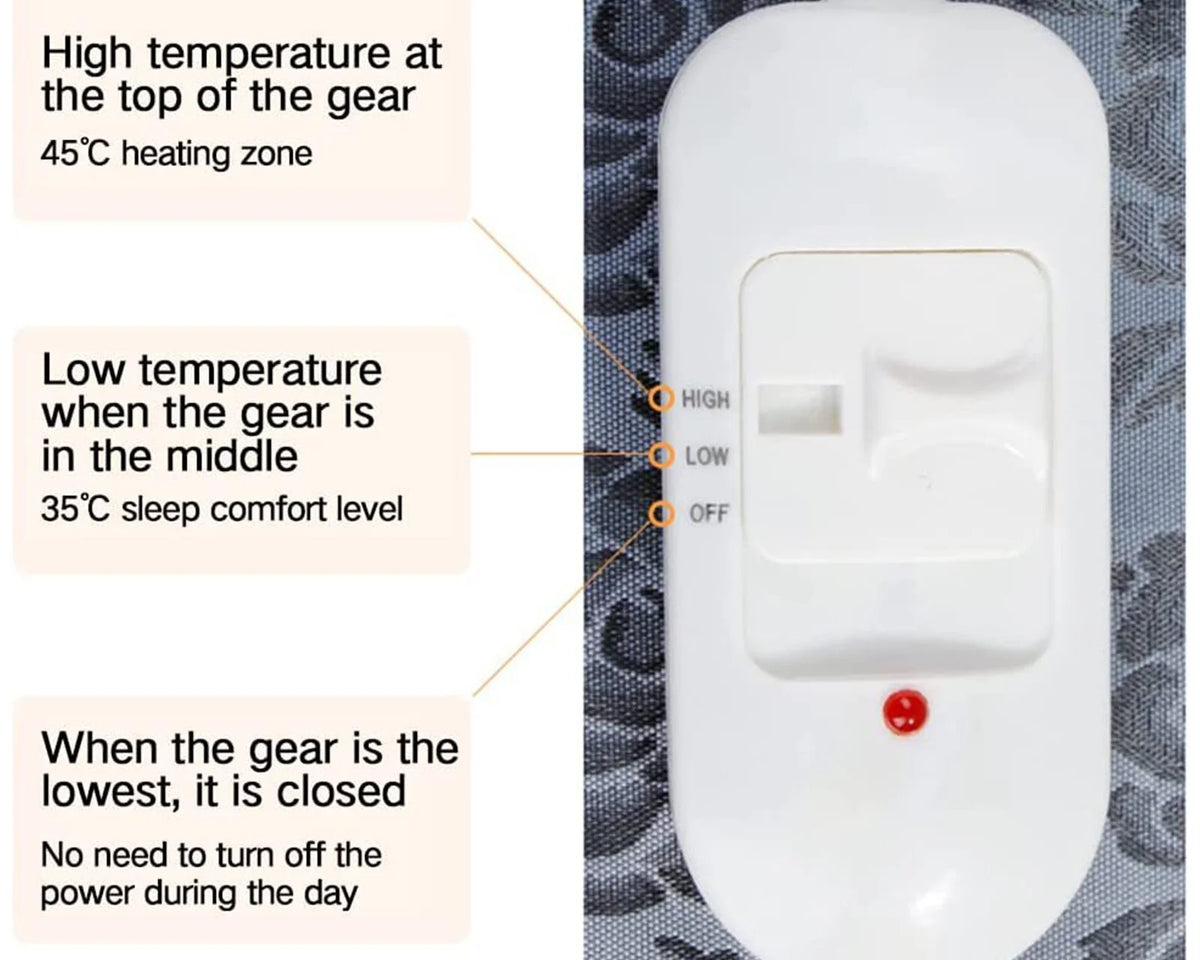 CozyPet Electric Heating Pad for Cats & Dogs - Dual Temperature Control, 17.7" Anti-Steel Cord Heated Bed Mat