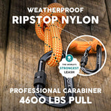 Embark Adventure Pro Leash - 6Ft Heavy-Duty Nylon Dog Leash with Climbing Rope & Carabiner for All Breeds