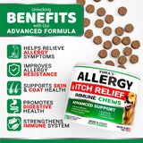 All-Natural Dog Allergy Relief Chews – 170 Delicious Treats for Soothing Itch Relief