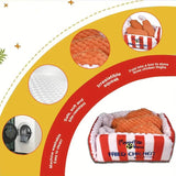 Interactive Fried Chicken Plush Toy for Dogs - Squeaky Treat Puzzle Game for Medium to Large Breeds, Perfect Valentine's Day Gift!