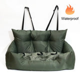 Premium Waterproof Dog Car Seat & Bed - Portable Travel Pet Carrier for Backseat