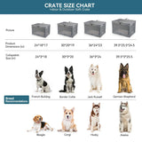 Petsfit Large Dog Crate - Adjustable Soft Kennel with Chew-Proof Mesh Windows & Thick Mat for Indoor & Outdoor Travel - Stylish Grey Design