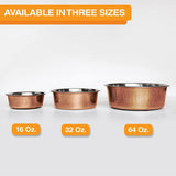 Hammered Decorative Designer Bowls - Premium Luxury Pet Dishes for Dogs and Cats (Small, Copper)