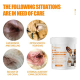 Pet Ear Cleaning Finger Wipes - 50 Count Set for Dog and Cat Ear Care and Grooming Supplies
