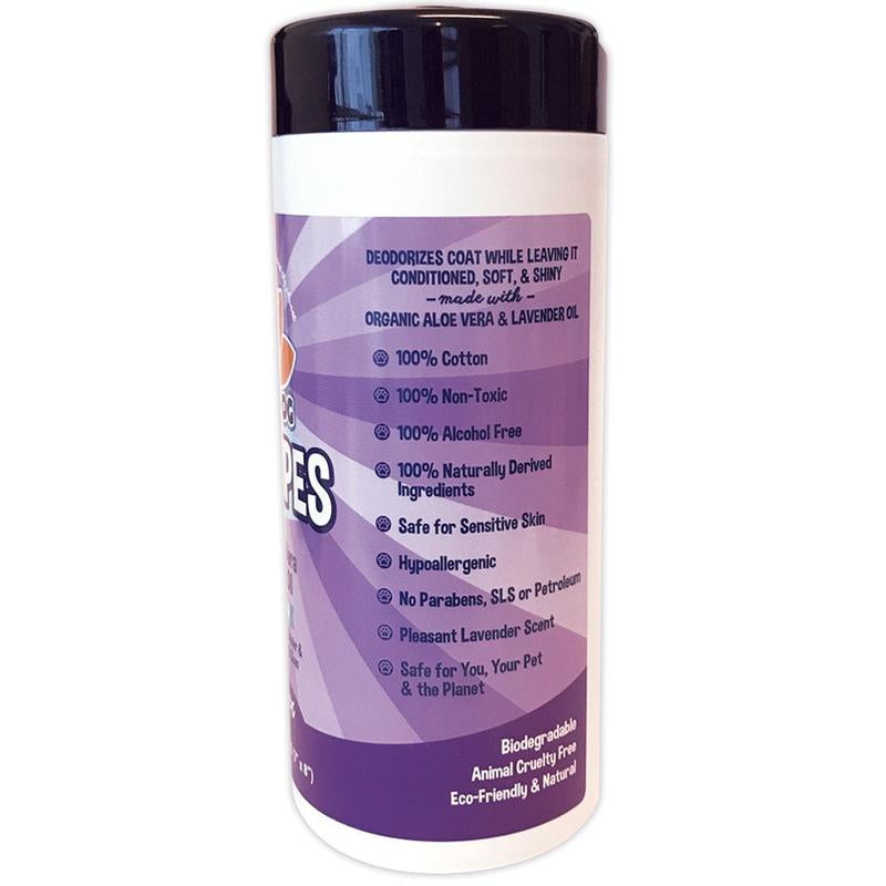 Bodhi Dog Pet Grooming Wipes - 60 Thick Cloths Infused with Lavender and Organic Aloe Vera, Paraben and SLS Free
