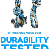 Durable Blue Twisted Rope Dog Toy with 3 Knots - Perfect for Interactive Play!