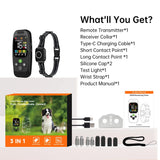 Ultimate 1000m Multifunctional Dog Training Anti-Barking Collar with Biphasic Communication Display