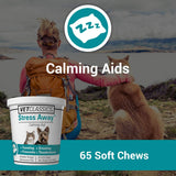 Relax & Unwind: Stress Away Calming Chews for Dogs and Cats - 65 Soft Chews with Melatonin & Ginger