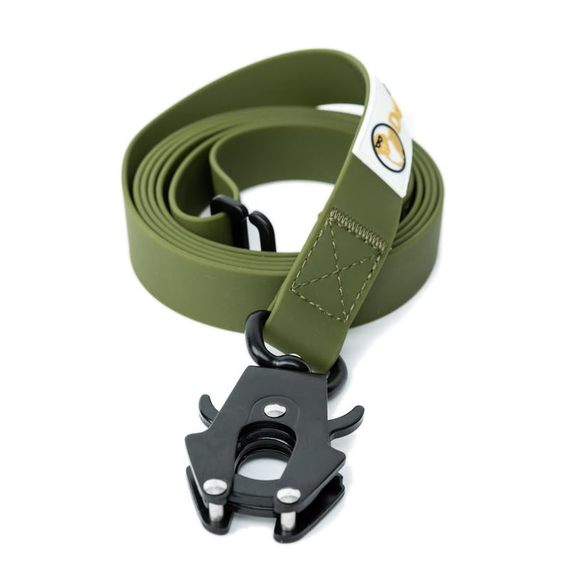 Dognerd 6-Foot Tactical Silicone Dog Leash with Aluminum Quick Release Carabiner - Durable Design for Large Dogs Ideal for Walking, Hiking, and Jogging