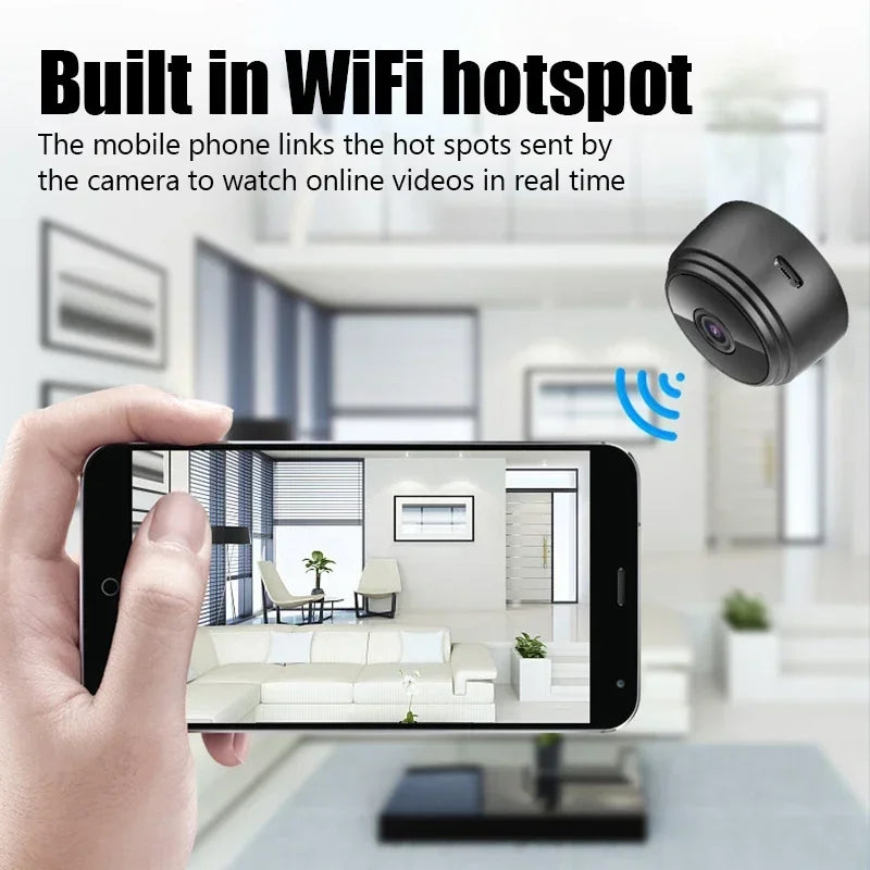 1080P HD Mini Wifi Camera with Night Vision - Perfect for Home Security, Kids & Pet Monitoring!