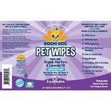 Bodhi Dog Pet Grooming Wipes - 60 Thick Cloths Infused with Lavender and Organic Aloe Vera, Paraben and SLS Free