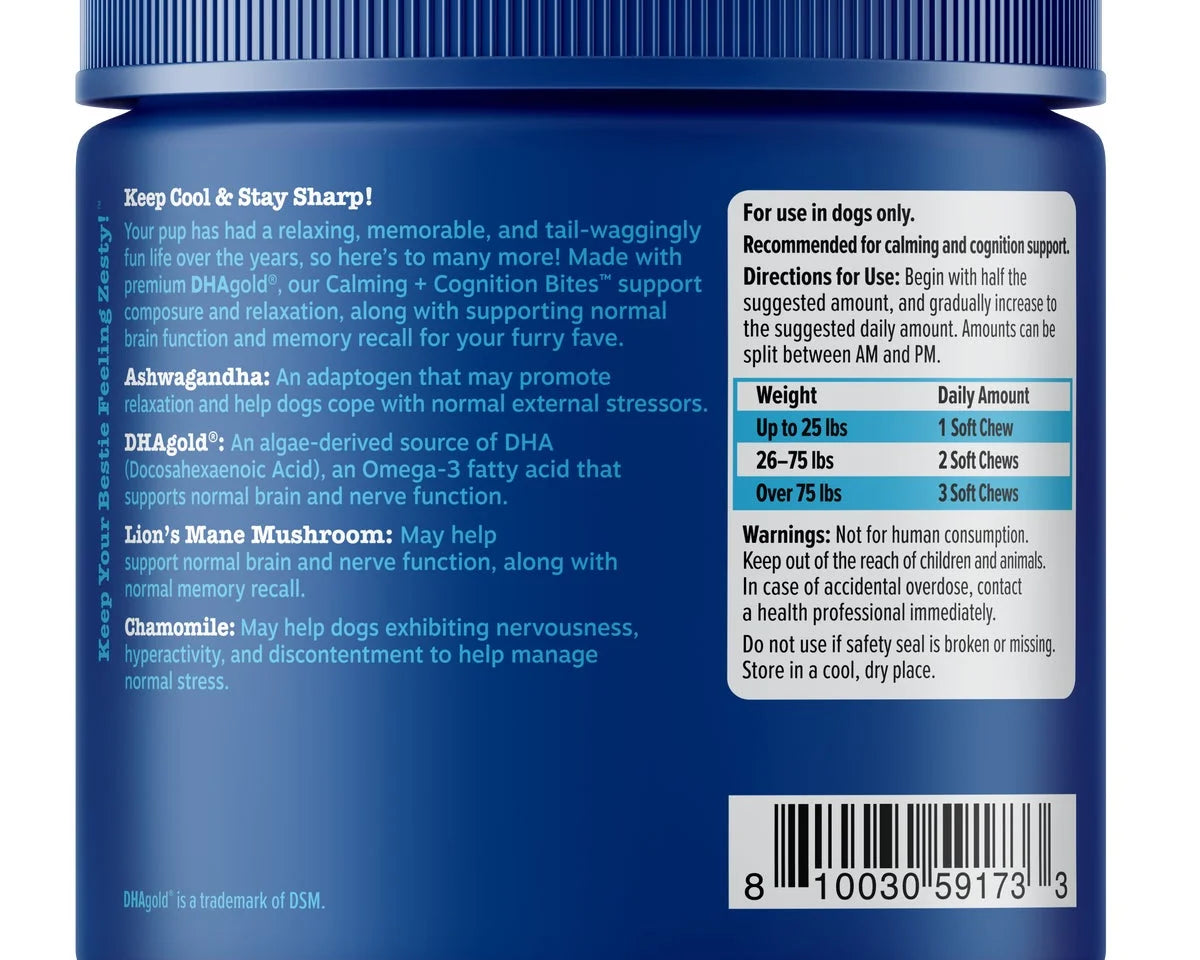 Senior Advanced Cognition Bites for Dogs - Chicken Flavor, 90 Count - Boost Brain Health & Memory Recall