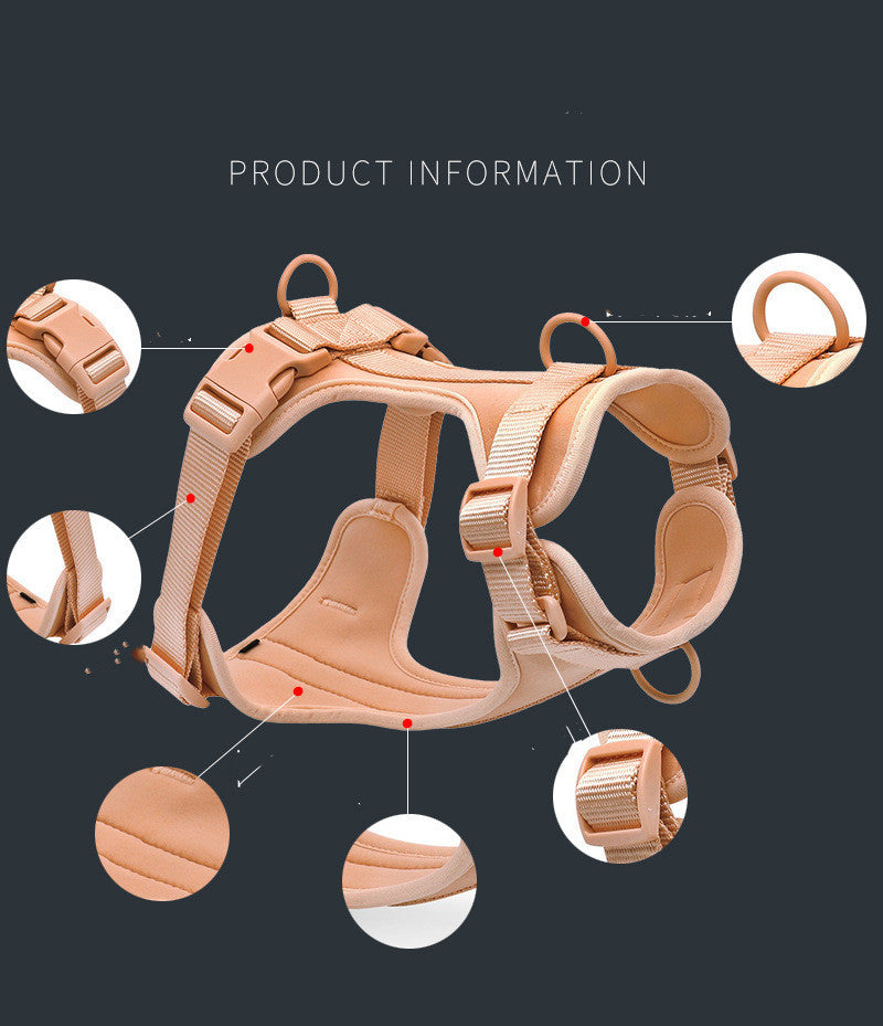 Pet Collar Anti-fouling Bite Dog Harness, Collar Combo Leash Set Waldonex