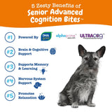 Senior Advanced Cognition Bites for Dogs - Chicken Flavor, 90 Count - Boost Brain Health & Memory Recall