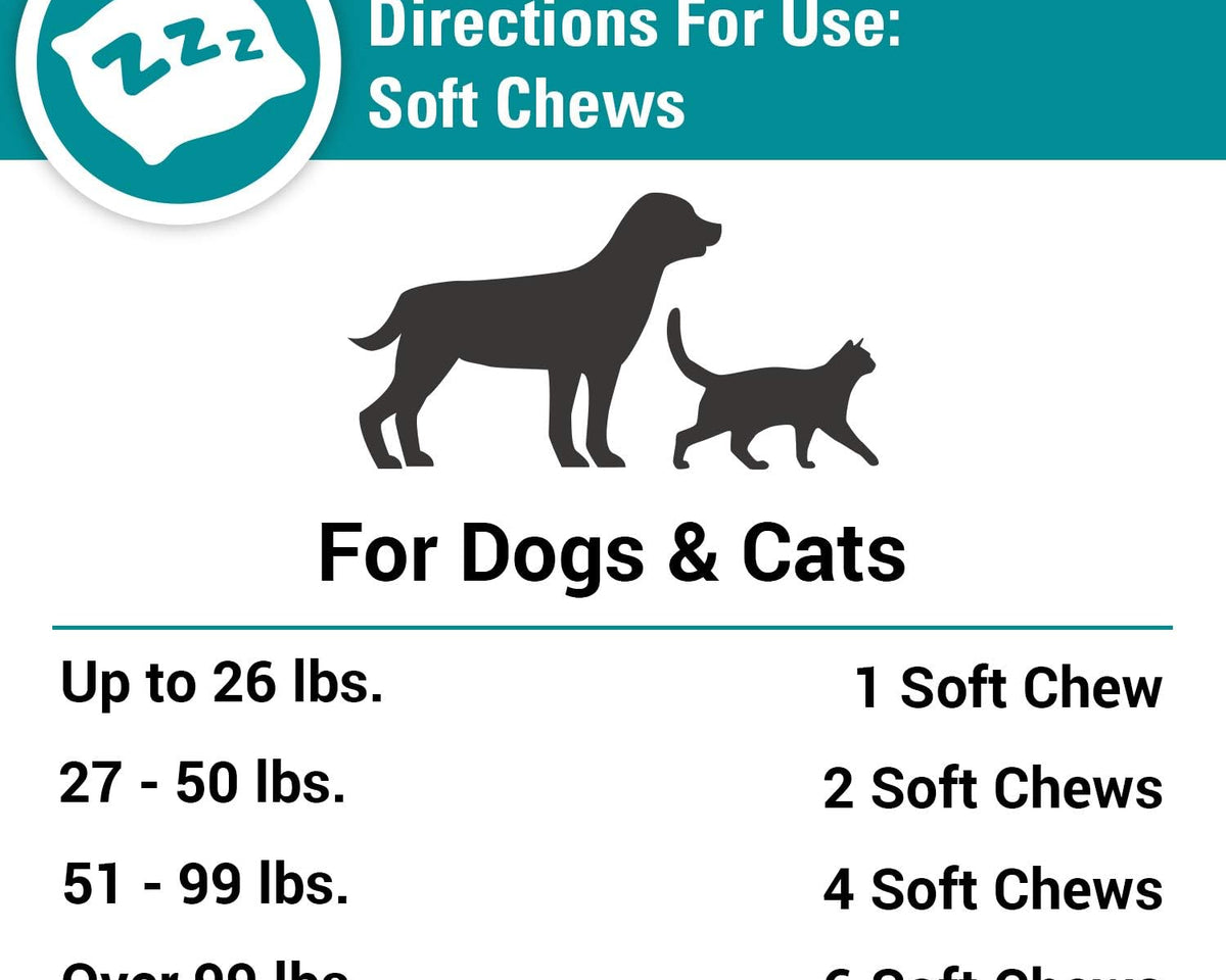 Relax & Unwind: Stress Away Calming Chews for Dogs and Cats - 65 Soft Chews with Melatonin & Ginger