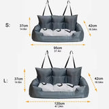 Premium Waterproof Dog Car Seat & Bed - Portable Travel Pet Carrier for Backseat