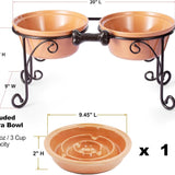 Elevated Dog Bowl Stand with Large Ceramic Bowls - Premium Pet Feeding Station for Medium to Large Breeds (Almond)