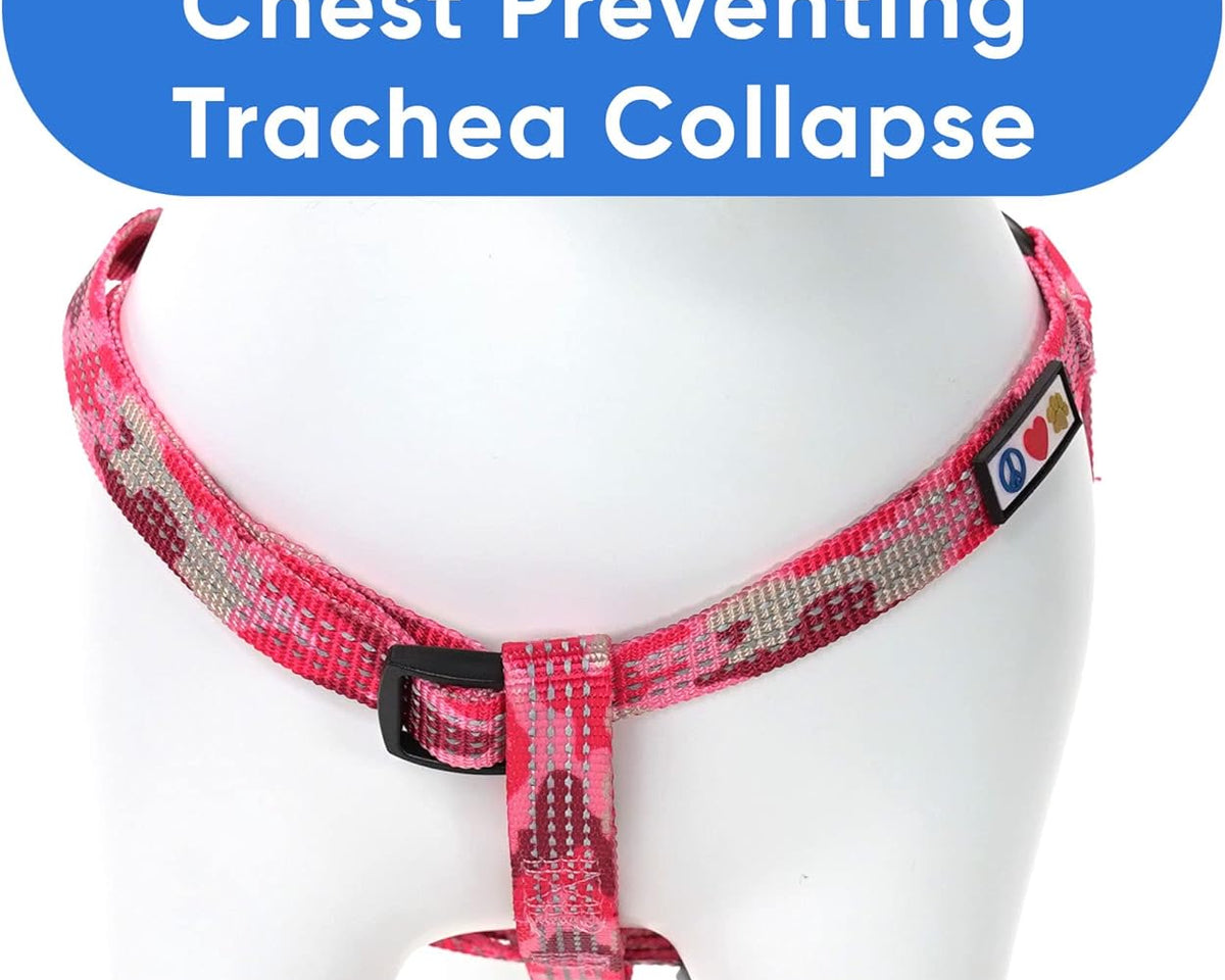 Adjustable Pink Camouflage Dog Harness - Step-In Reflective Vest for Large Dogs, Puppies & Seniors