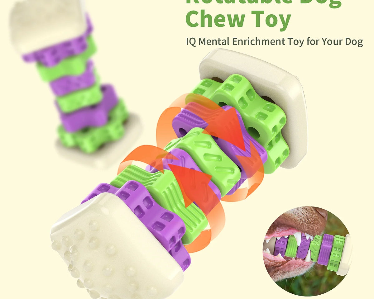 Interactive Dog Chew Toy – Vibrantly Colored Enrichment Toy for Aggressive Chewers