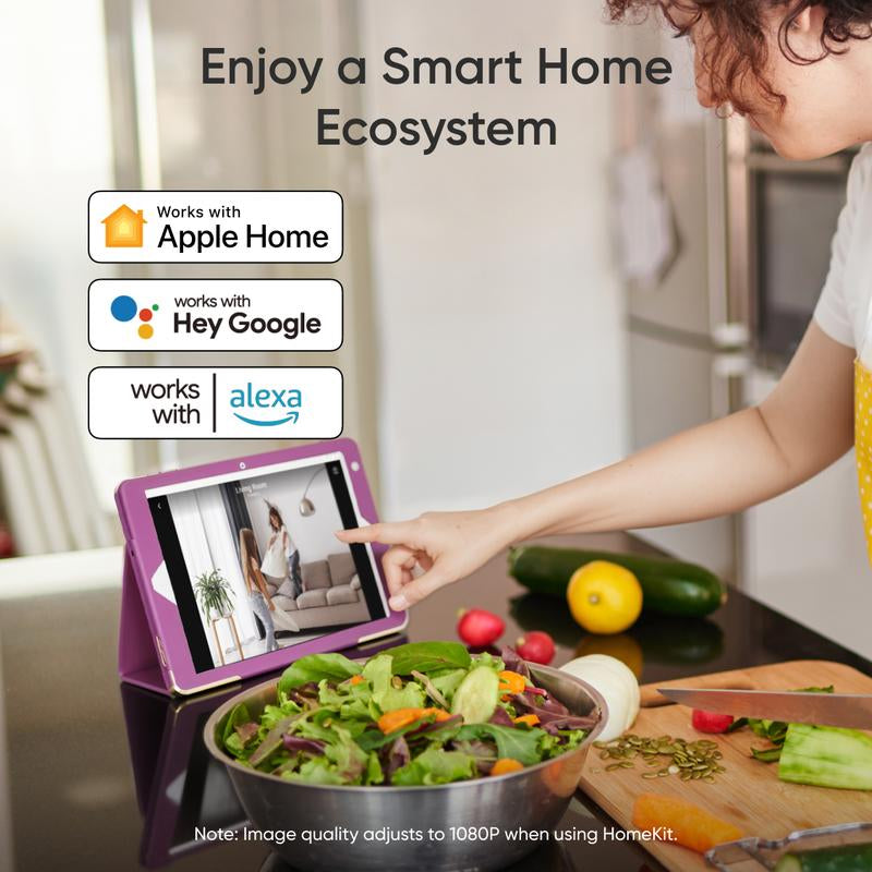 Eufy Indoor Cam E30 - 4K UHD Security Camera with 360° Pan-Tilt, Color Night Vision, AI Detection, and HomeKit Compatibility