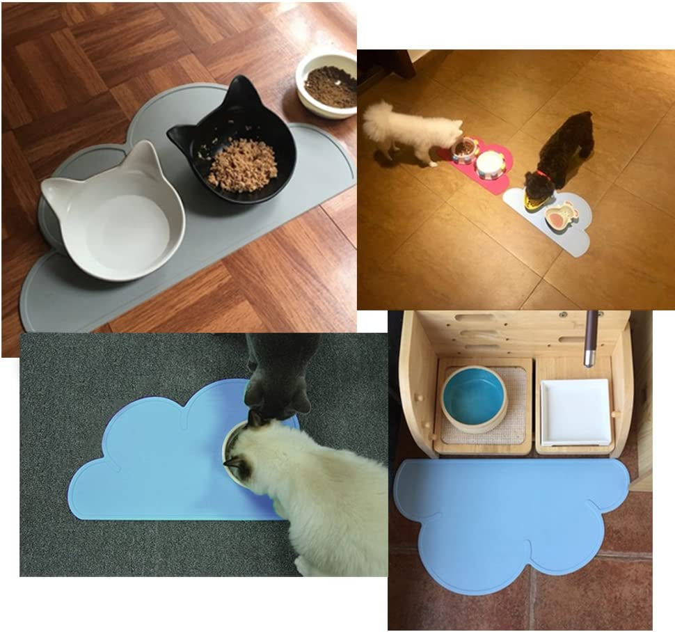 Premium Non-Slip Waterproof Silicone Pet Feeding Mat for Dogs and Cats (Dark Gray)