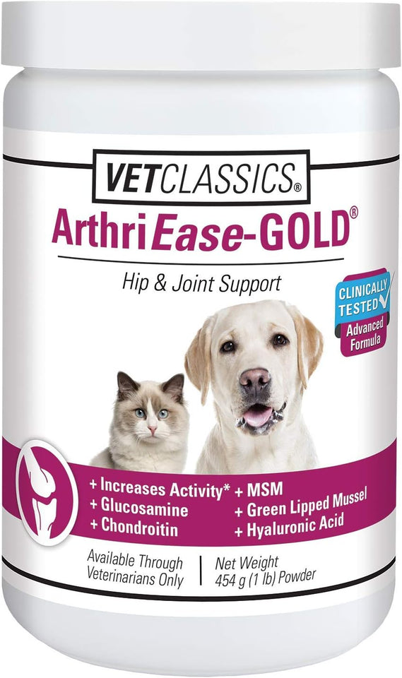 Arthriease-Gold Hip & Joint Support Powder for Dogs & Cats - Boost Flexibility & Joint Health - Antioxidant-Enriched 1 lb