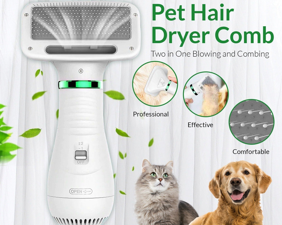 2-in-1 Pet Dryer Brush - My Pet Collective 2-in-1 Pet Dryer Brush