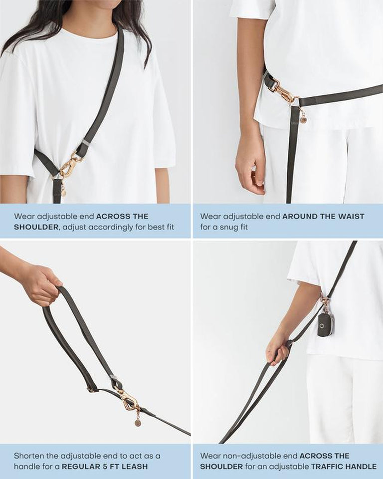 4-in-1 Convertible Hands-Free Cloud Dog Leash, 8.5 Feet Long, 3/4 Inch Wide