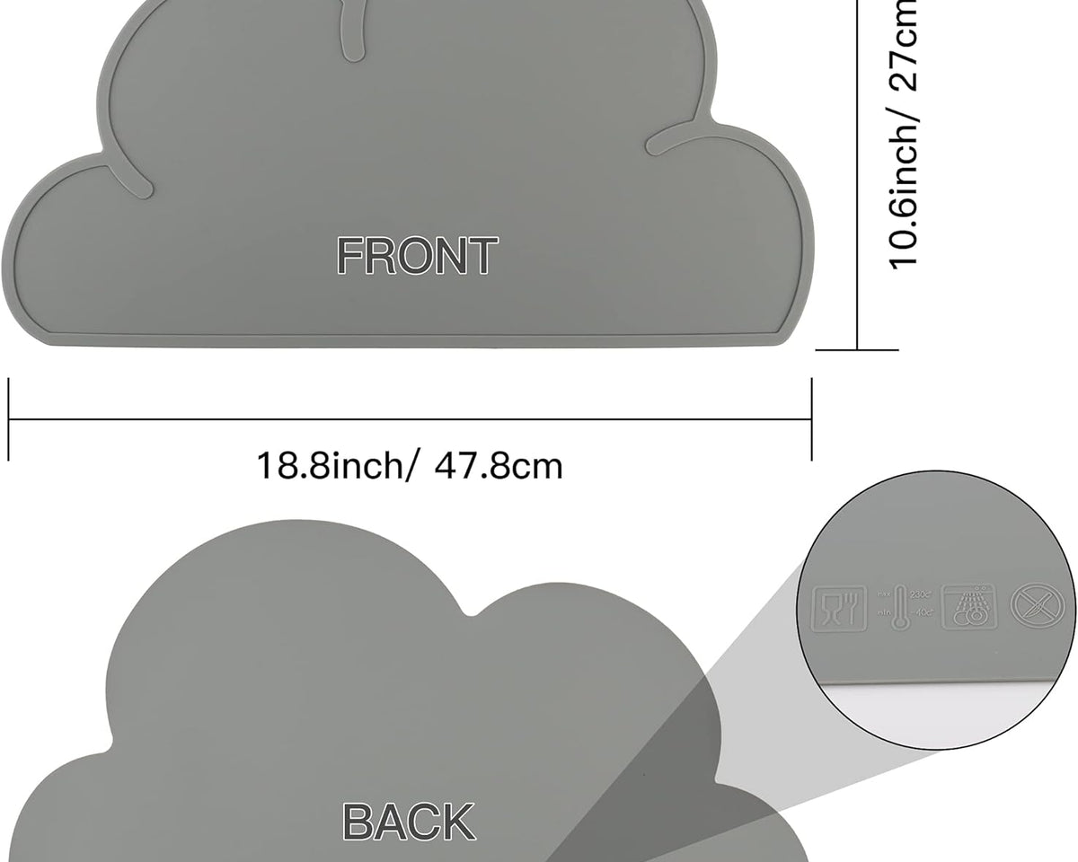 Premium Non-Slip Waterproof Silicone Pet Feeding Mat for Dogs and Cats (Dark Gray)