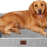 Orthopedic Dog Beds for Extra Large Dogs 44X32Inch, Waterproof Memory Foam XL Pet Bed with Sides, Non-Slip and Egg-Crate Foam Big Dog Couch Bed with Washable Removable Cover, Grey