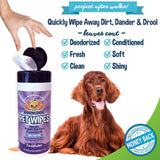 Bodhi Dog Pet Grooming Wipes - 60 Thick Cloths Infused with Lavender and Organic Aloe Vera, Paraben and SLS Free