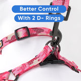 Adjustable Pink Camouflage Dog Harness - Step-In Reflective Vest for Large Dogs, Puppies & Seniors