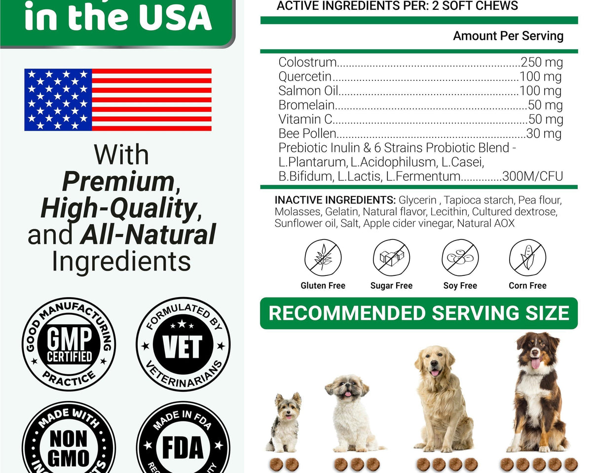 All-Natural Dog Allergy Relief Chews – 170 Delicious Treats for Soothing Itch Relief