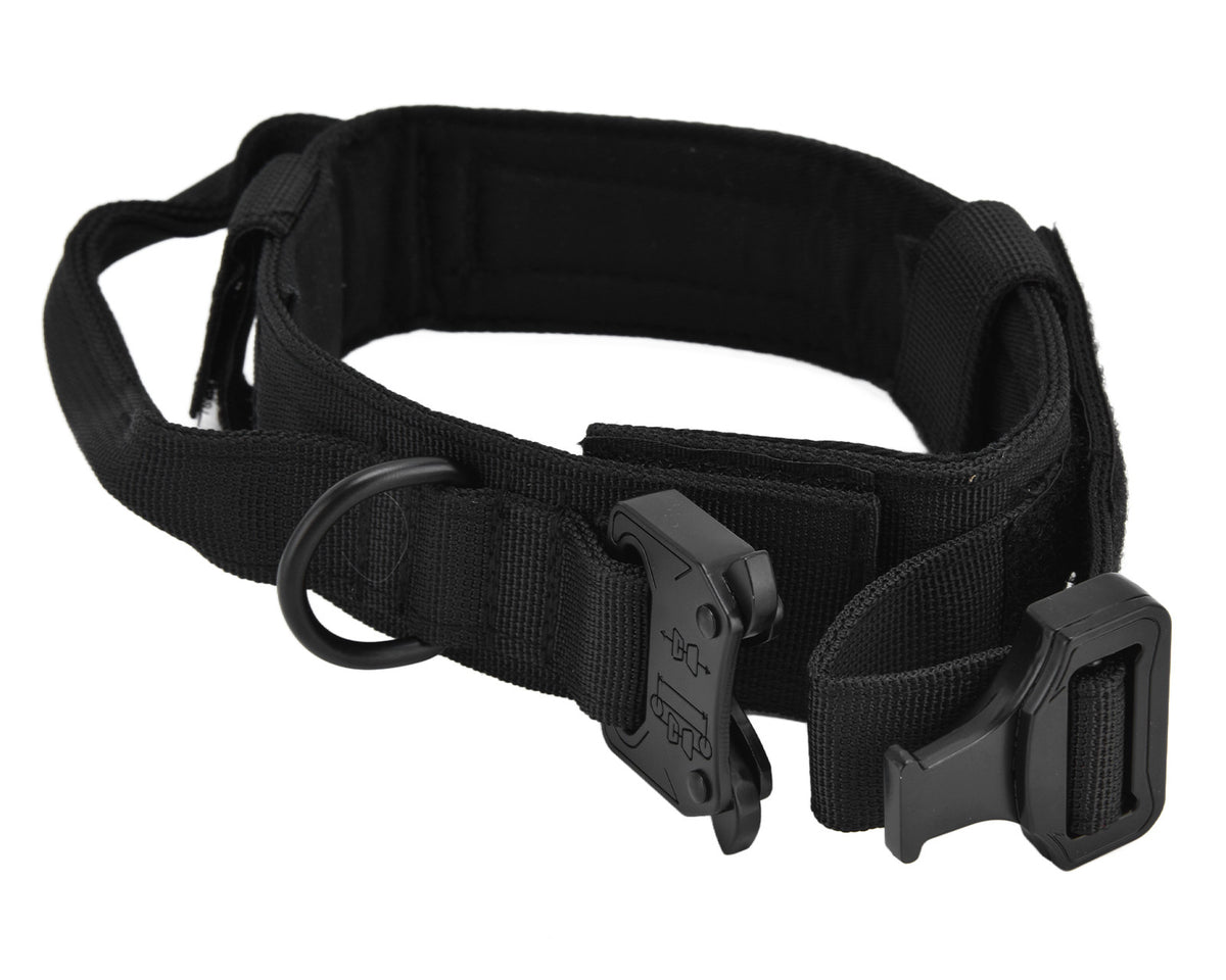 Traction Dog Collar with Buckle Nylon Iron Training Hunting Collar Pet Accessory for OutdoorBlack L