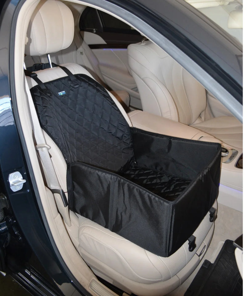 2-in-1 Front Car Seat Covers - Pet Travel Protector Basket for Dogs and Cats, Scratch Resistant, Waterproof, and Non-Slip