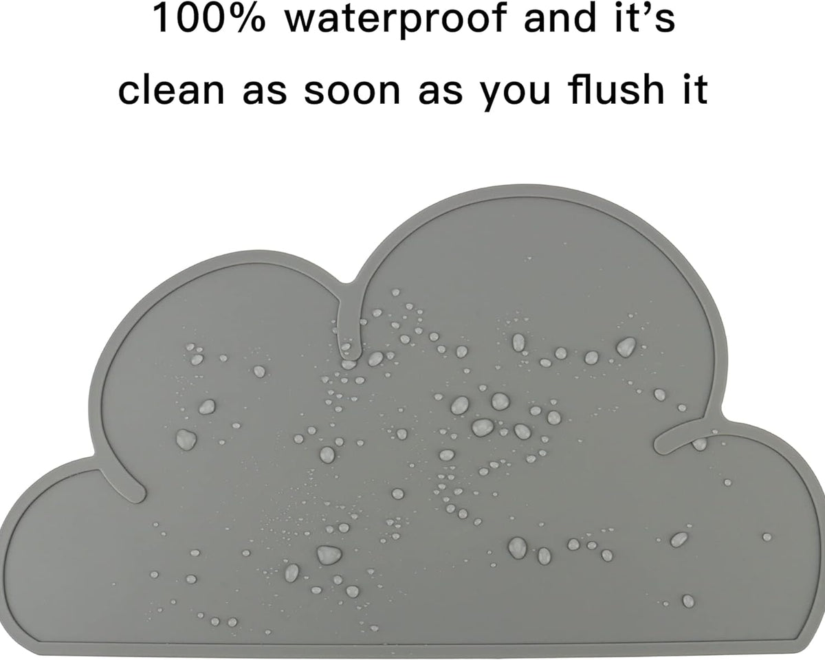 Premium Non-Slip Waterproof Silicone Pet Feeding Mat for Dogs and Cats (Dark Gray)